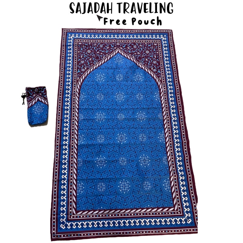 Sajadah Travelling Motif Kashmir Free Pouch