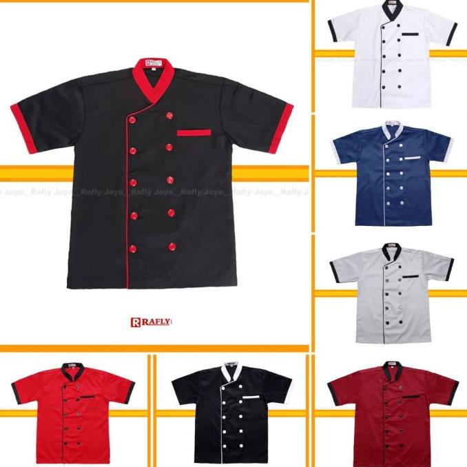 Baju Chef - Baju Koki - Baju Koki Lengan Pendek - Baju Koki Pria Wanit