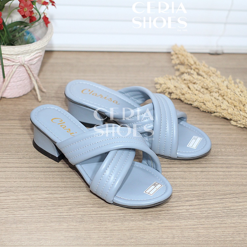 Sandal Sepatu Hak Anak Perempuan Bahan Busa Empuk 3 cm Heels Motif Silang Sendal Pesta Anak Cewe