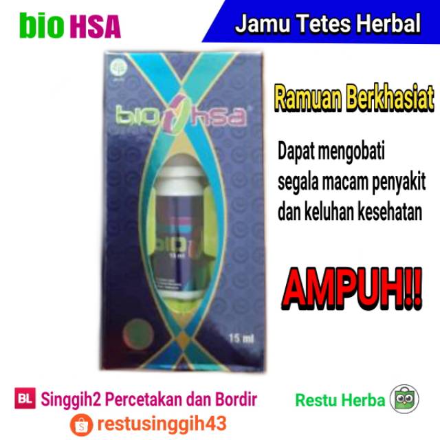 BioHSA Jamu Tetes Herbal bio HSA Ampuh Sembuhkan Bermacam Penyakit dan Keluhan Kesehatan