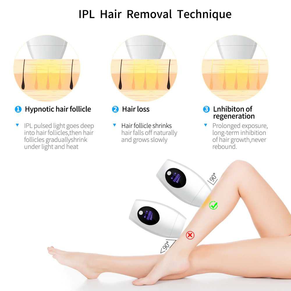 IPL Laser Epilator Permanent Hair Removal Alat Penghilang Bulu Tangan Kaki Cukur Rambut Multifungsi