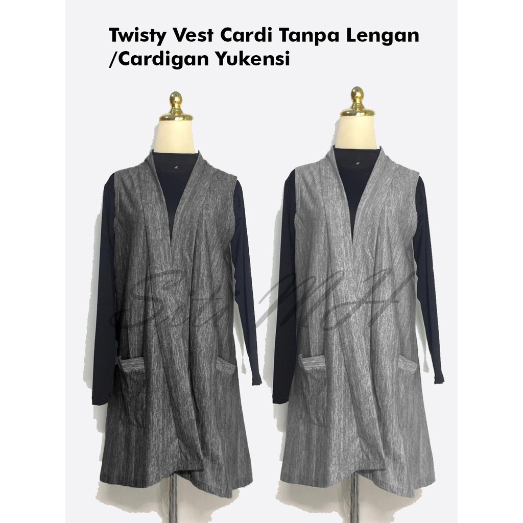 Twisty Vest Cardi Tanpa Lengan/Cardigan Yukensi