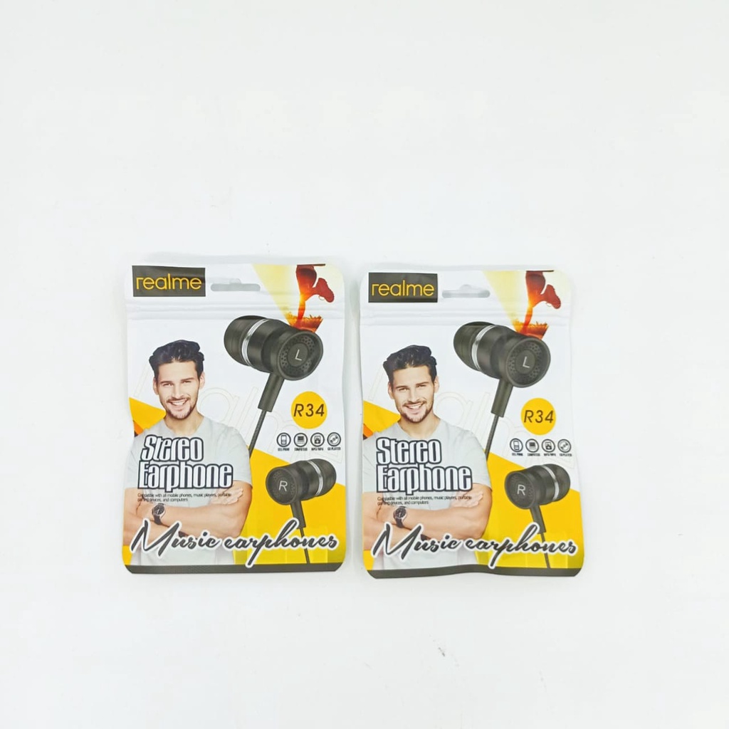 Headset  Realme SK-R34 Earphone Stereo SuperBass Grosir Murah