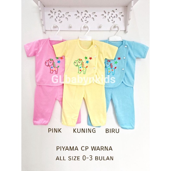 OBRAL! ECER SETELAN PIYAMA PANJANG/PENDEK/CP BAYI ALL SIZE 0-3BULAN BORDIR 100%KATUN