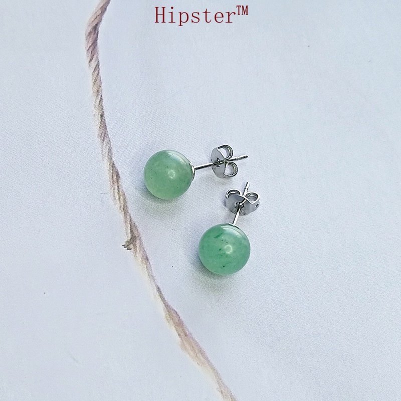 Affordable Luxury Fashion Natural Green Crystal round Studs