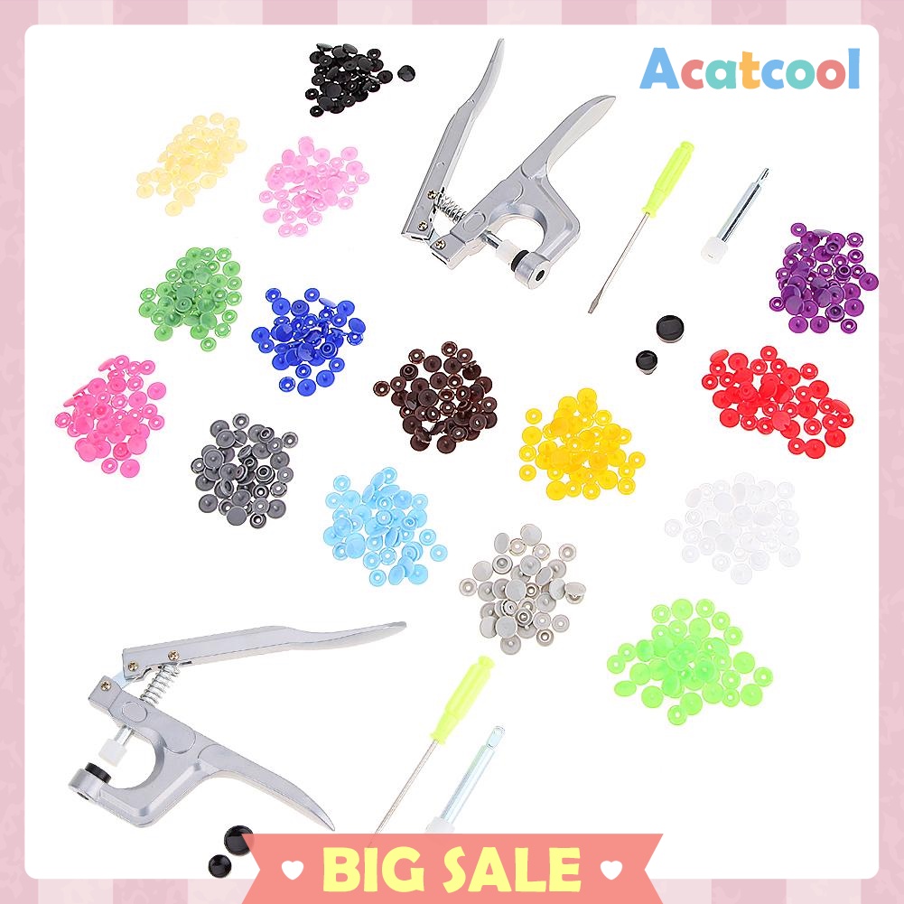 Fastener Snap Pliers 150 pcs Resin Plastic Fastener Button Press Tools