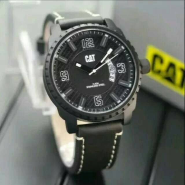 Jam tangan pria caterpillar tanggal tali kulit dapat box