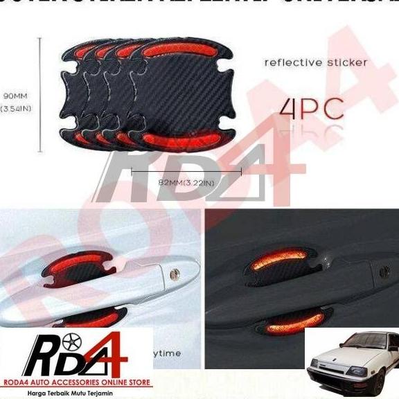 Outer Handle Carbon Stiker Reflektif Forsa Suzuki rod4 Juara