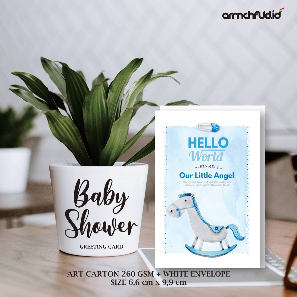 

kartu ucapan kelahiran bayi baby shower greeting card dengan amplop