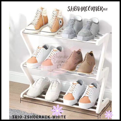 RAK SENDAL SEPATU 3 SUSUN SERBAGUNA MODEL ZIGZAG  / RAK SEPATU 3 TINGKAT / RAK SANDAL 3 SUSUN / RAK SEPATU MINIMALIS SERBAGUNA, SHENARCORNER168