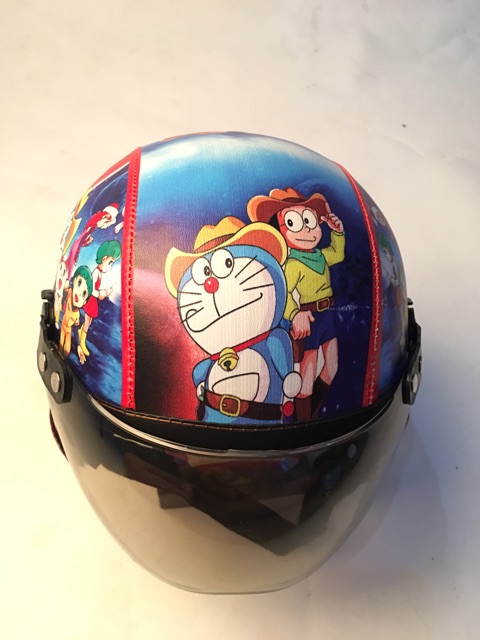 BESS - HELM RETRO ANAK HIGH QUALITY PRINTING MOTIF DORAEMON