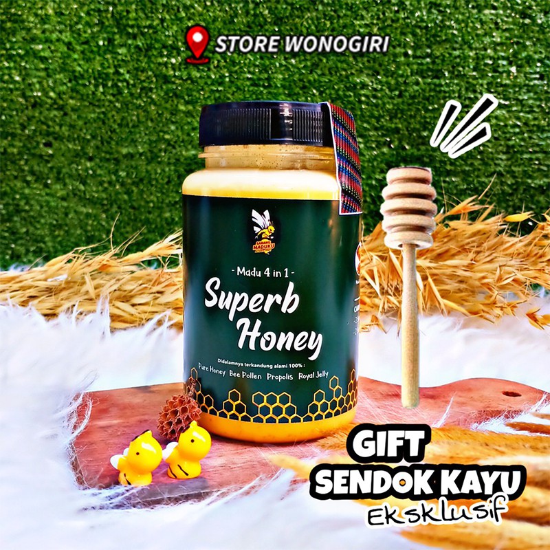 Madu Super 4 in 1 Royal Jelly, Propolis & Bee Pollen Clover Honey [350gr]