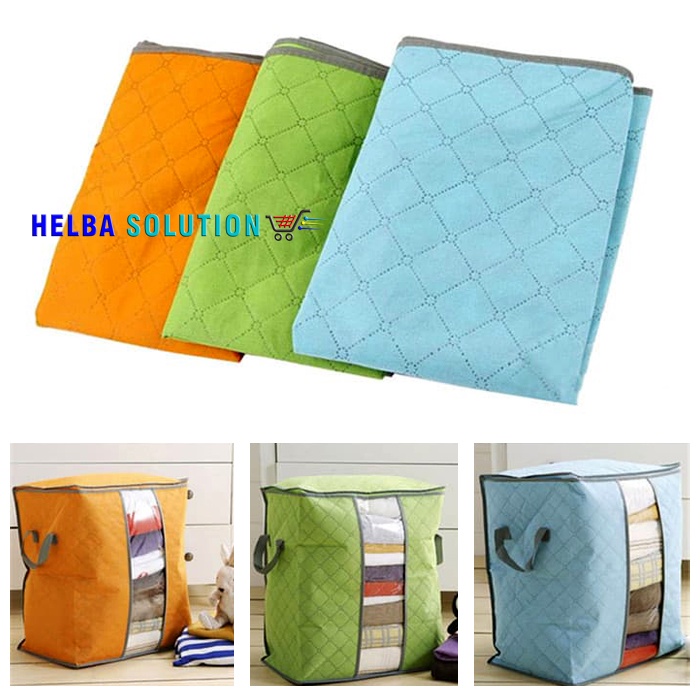 Tas Tempat Penyimpanan Bedcover Selimut Sprei Pakaian STORAGE BAG 88 Bahan Serat Bambu Serbaguna