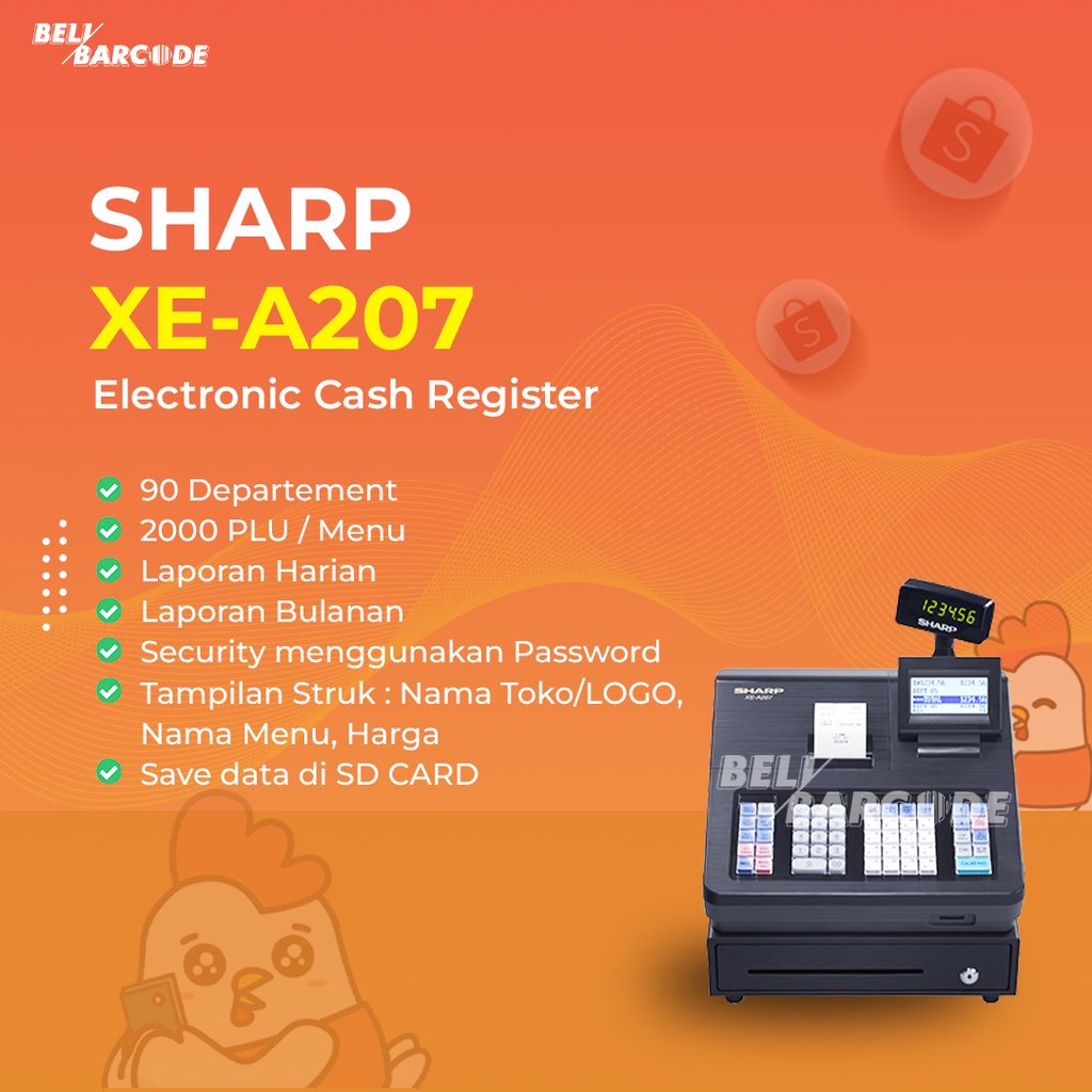 Cash Register Sharp XE-A 207 BlackTermurah dan Terlengkap