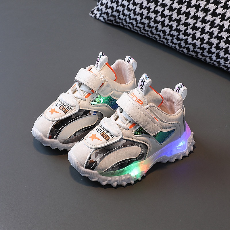 CHUBBI 20 Sepatu Sneaker Anak Laki Perempuan Lampu LED Import