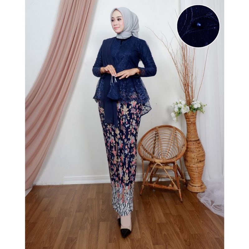 Set Kebaya Aurora Selendang Mutiara Terbaru / Kebaya Modern / Kebaya brokat / Atasan Wanita / Outfit Baju Pesta / Kebaya Terbaru / Kebaya Tunik / Set Kebaya Wisuda / Kebaya Kondangan / Tunik Wisuda /