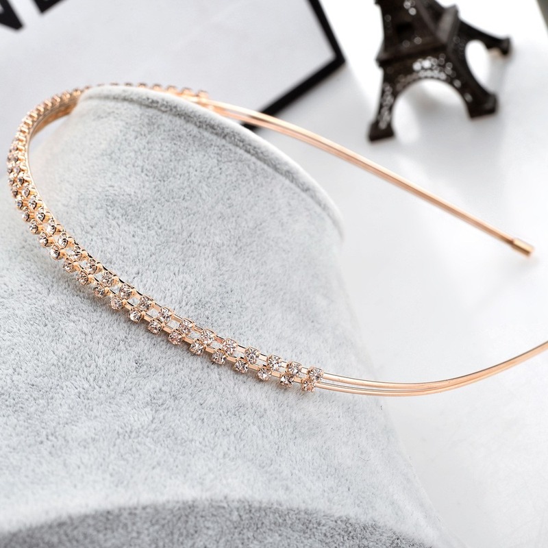 Alloy Headband Simple Pearl Diamond Hair Hoop Girls Korean Simple Hair Band