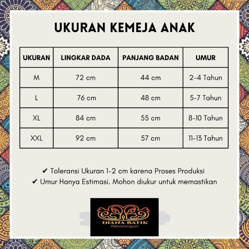 Baju Kemeja Batik Anak Cowok Lengan Panjang Usia 3_13 Tahun Terlaris