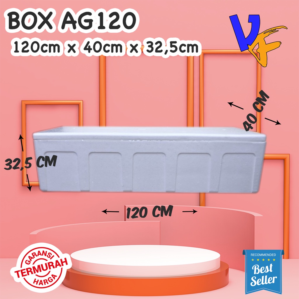 

Box Styrofoam AG120 120 x 40 x 32,5cm Box Sterofoam Box Stereofoam Besar Box Frozen Food