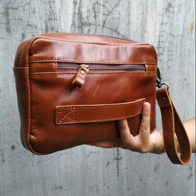 KOING CLUTCH TAS TANGAN PRIA KULIT ASLI FREE UKIR NAMA