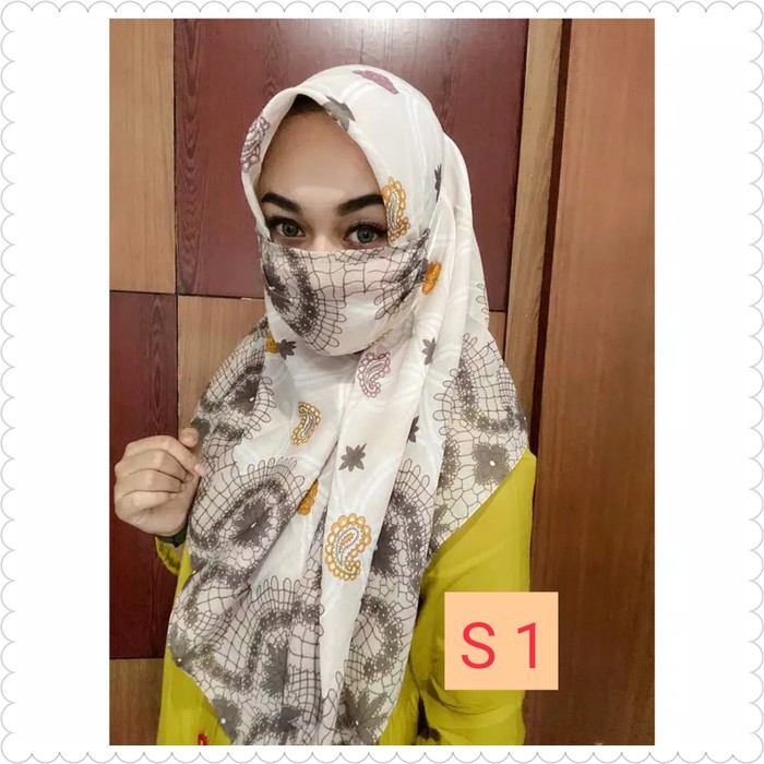 Hijab voal set masker senada