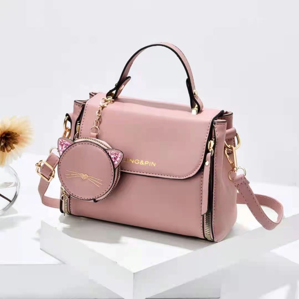 TFT AX20099 92768 AX768 B2078 T13 (1 KG MUAT 2) TAS SELEMPANG PINK WANITA IMPORT - TAS ELEGANT – HANDBAG - TAS KOREA - HARGA GROSIR AX759