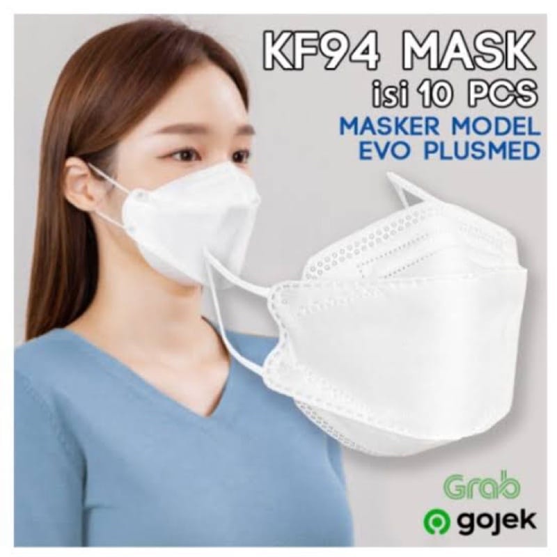 Masker muka 4ply Korea KF94 model Evo Convex disposable KF 94 4 ply KN94 KN 94 isi 10