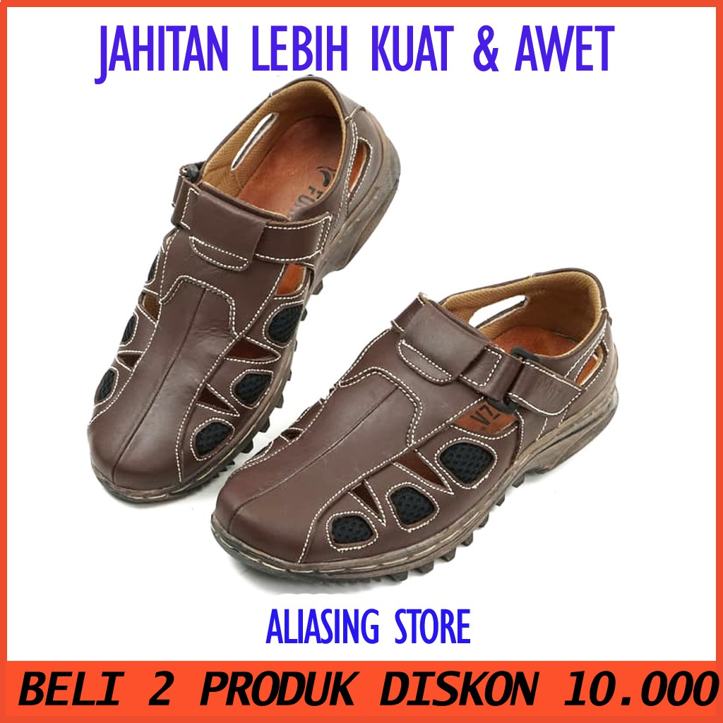 Sepatu Sendal Pria Murah Shoes Awet Model Terbaru Casual Keren Z2K9 Kantor Cowok Kerja Kulit Asli