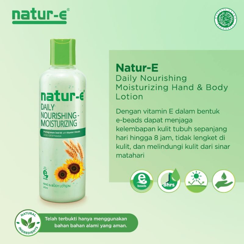 NATUR'E 100 IU BODY LOTION DAILY NOURISHING MOISTURIZING 245ML &amp; 100ML