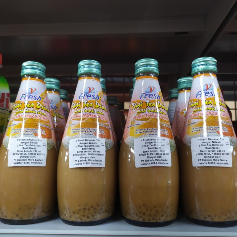 

V FRESH Thai Tea Drink with Basil Seeds 290ml Minuman Thailand