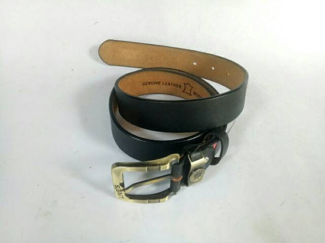 Sabuk kulit sapi asli pria ikat pinggang men belt 100% kulit asli panjang 120cm sabuk engkel