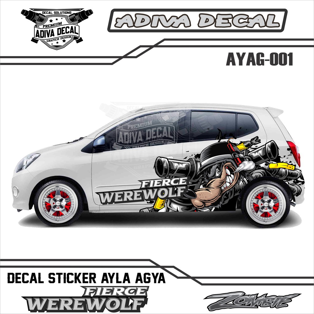 DECAL STICKER AGYA AYLA 001 FIERCE WEREWOLF - STRIPING AYLA AGYA