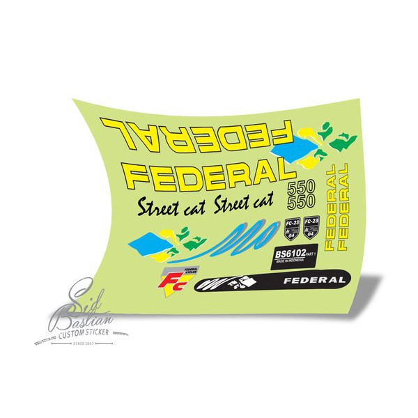 sticker federal street cat 550 Terlaris