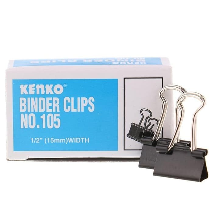 klip binder no.105/ klip binder kenko/ klip binder murah/ klip binder warna hitam/ klip kertas/ klip