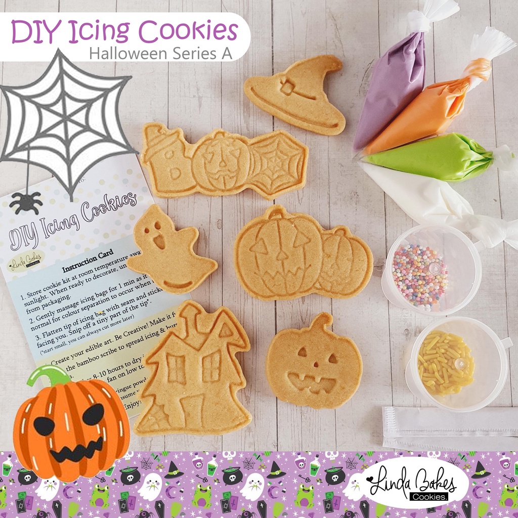 

DIY Icing Cookies/ Decorating/ Kukis Hias/ Kue Kering/ Souvenir - Halloween A