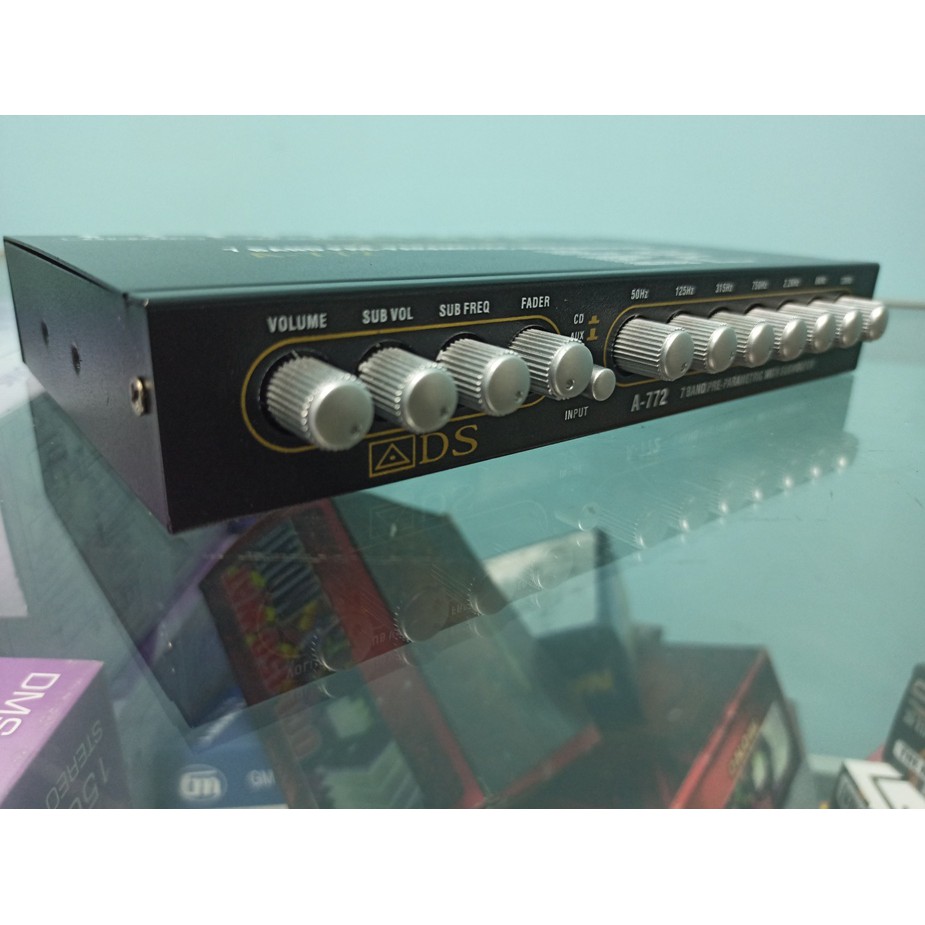 EQUALIZER preamp 7band parametric with subwoofer audio MOBIL ADS A772