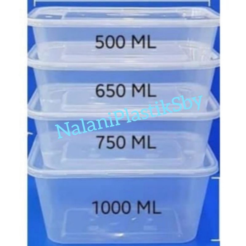 THINWALL RECTANGLE/BOX KOTAK PLASTIK/ KOTAK MAKAN 500ML