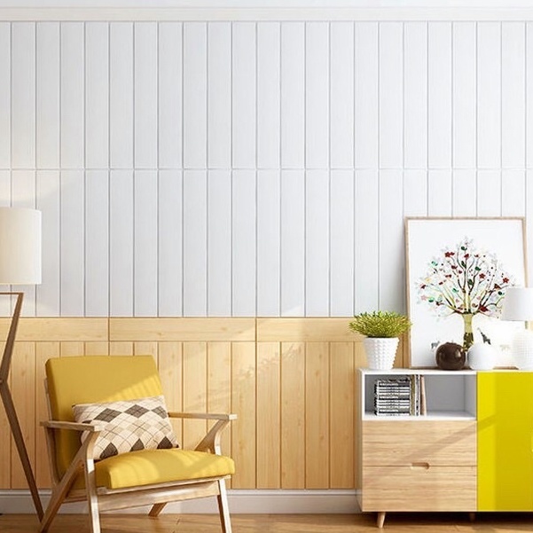 [COD] - Wallpaper Dinding Foam 3D Kecil Motif Kayu 70 x 70 CM/ walpaper dinding Foam