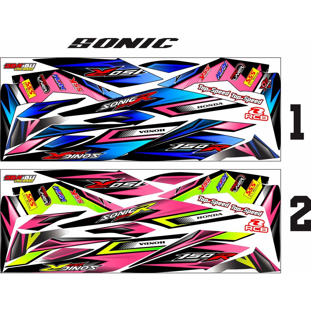 DECAL MOTIF / STRIPING/STICKER CUSTOM MOTOR SONIC OLD MOTIF RACING TERBARU/STICKER VARIASI MOTOR SON