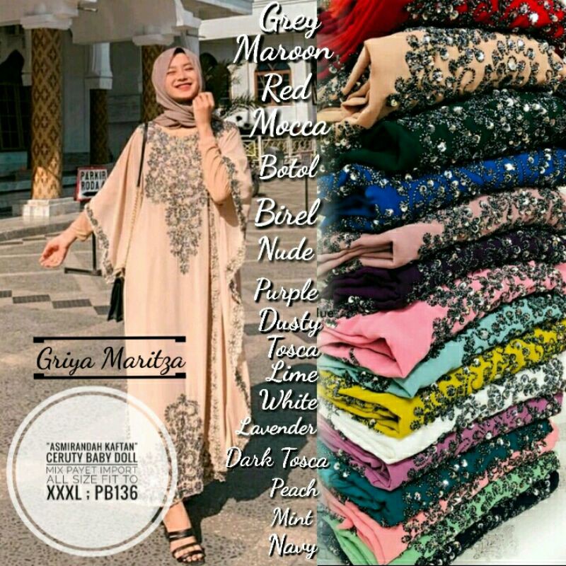 Asmirandah Kaftan Dress brokat bridal tile mewah cantik terbaru fashion muslim modern kekinian