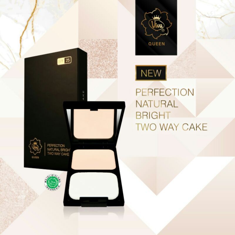 Viva Queen Perfection Natural Bright Two Way Cake Compact Powder Bedak Padat