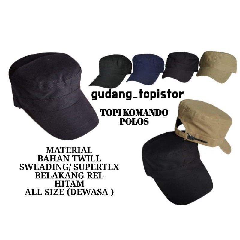 topi komando / topi komando polos / topi pria / topi wanita