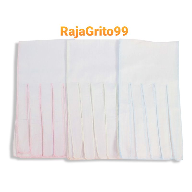 Gurita Tali Polos Bayi Putih Medium (Grosir 12Pcs) Gurita Baby Tali Putih / Grito ikat bayi baru lahir / Grita tali TR polos