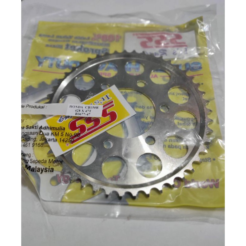 Gear Belakang SSS 428 CB150R New/CBR150 New 47T - 50T