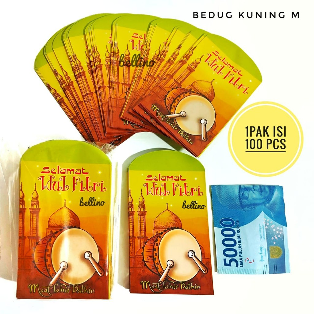 

Bellino - Grosir 100pcs Amplop Angpau Ampau Lebaran Idul Fitri Ukuran Sedang Murah Ampolop Lebaran