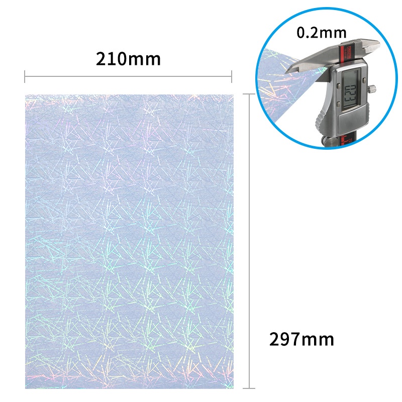 10 Lembar Kertas A4 Motif Print Laser Holografik Bahan Vinyl Cepat Kering Anti Air