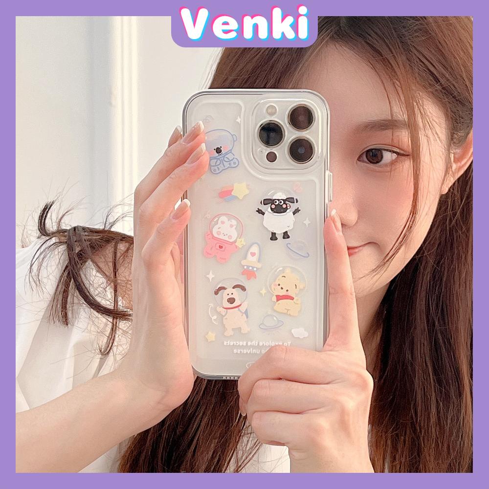 iPhone Case Silicone Soft Case Clear Case Thickened Shockproof Protection Camera Metal Button Cartoon Cute Compatible For iPhone 11 Pro Max 13 Pro Max 12 Pro Max 7Plus xr XS Max