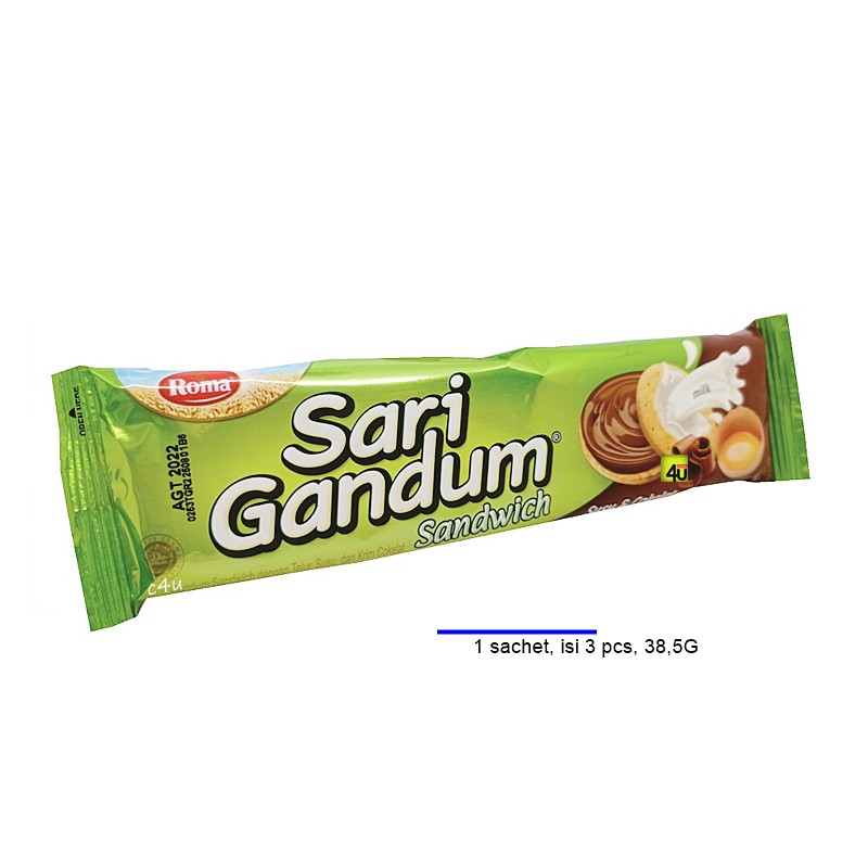 

Roma - Sari Gandum Sandwich Kemasan SACHET - 38 gr