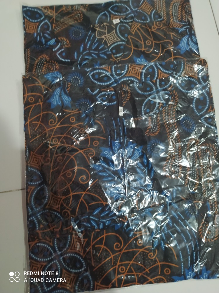 Promo Batik Tunik Shibori Jumputan Terbaru All Size 106cm / Hrb026 Yelbor Navbor / Biru Putih / Orig