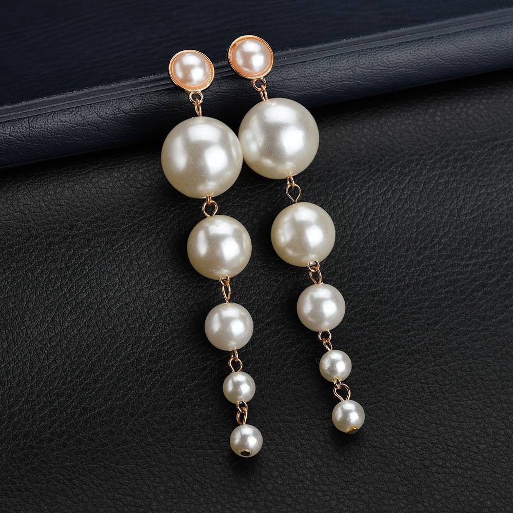 Panjang Anting Korea Simple Dengan Liontin Mutiara Imitasi Untuk Wanita Anting Aksesoris Fashion